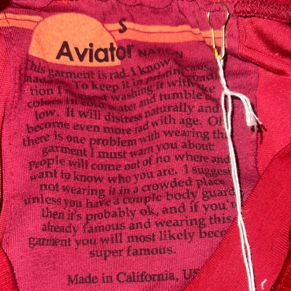 Aviator Nation Classic Velvet Relaxed Crewneck Sweatshirt Red S NWT - Picture 8 of 8